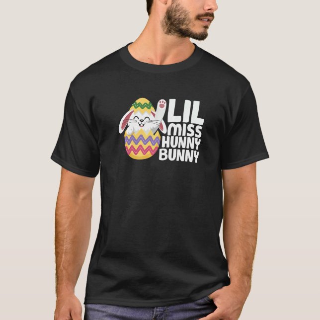 Camiseta Lil Miss Hunny Bunny Cute Easter Day Bunny Funny (Anverso)