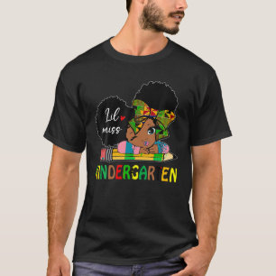Camiseta Lil Miss Kindergarten Messy Bun Tie Dye African Af