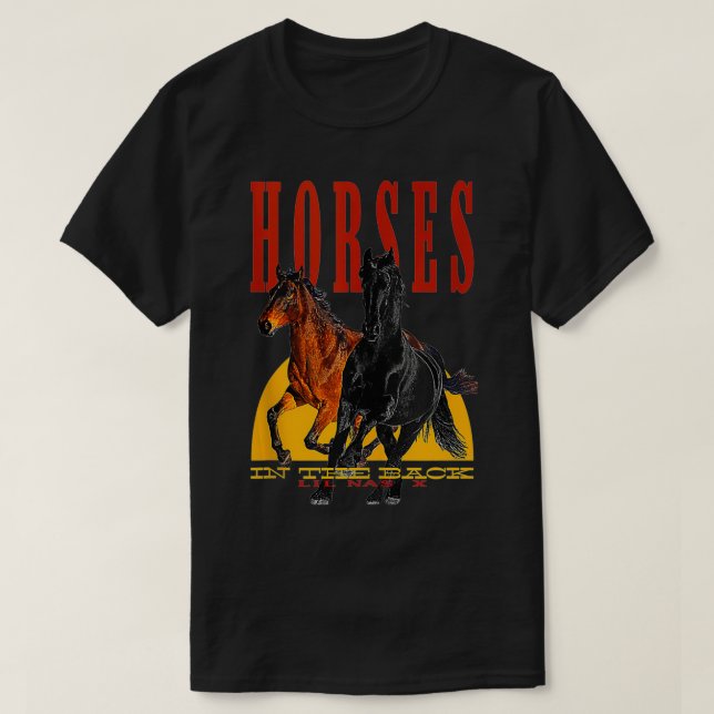 Camiseta Lil Nas X Caballos Oficiales en la parte superior  (Diseño del anverso)