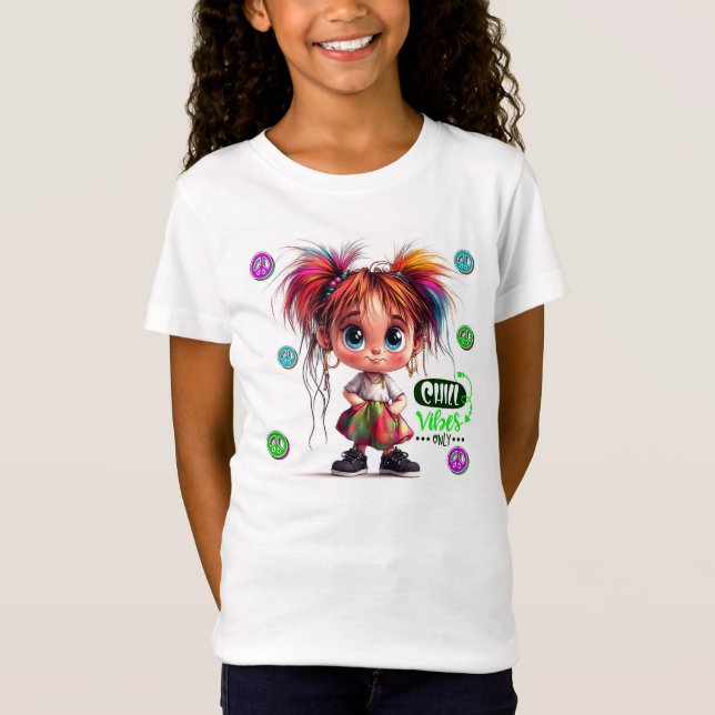 Camiseta Lil Quirky Chica Chill Vibe Kids T-Shirt (Anverso)