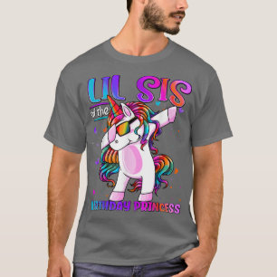 Camiseta Lil Sis de la princesa de cumpleaños Dabbing Unico
