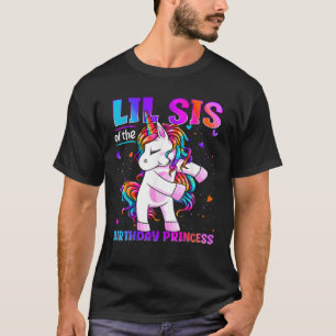 Camiseta Lil Sis De La Princesa De Cumpleaños Flossing Unic
