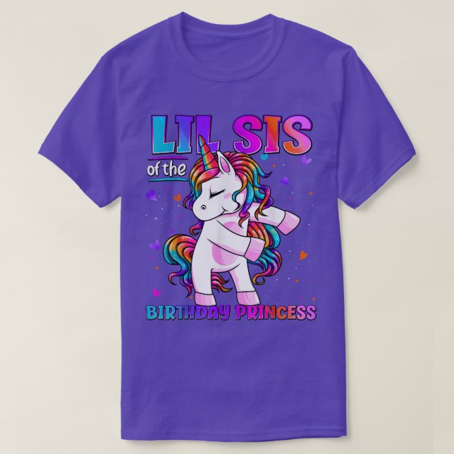 Camiseta Lil Sis de la princesa de cumpleaños que filtra Un (Diseño del anverso)