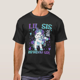 Camiseta Lil Sis Del Chica De Cumpleaños Flossing Unicorn L