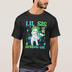 Camiseta Lil Sis Del Chica De Cumpleaños Flossing Unicorn L