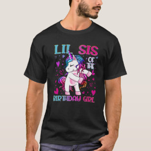 Camiseta Lil Sis Del Chica De Cumpleaños Flossing Unicorn L