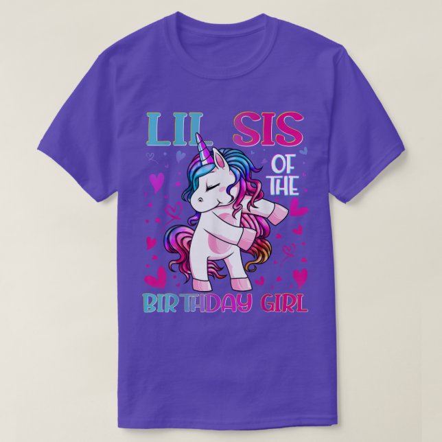 Camiseta Lil Sis del Chica de cumpleaños que filtra litro d (Diseño del anverso)