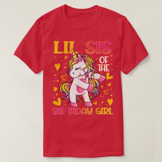 Camiseta Lil Sis del Chica de cumpleaños que filtra litro d (Diseño del anverso)