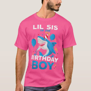 Camiseta LIL SIS of The Birthday Boy Shark Ocean Matching F