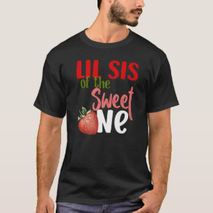 Camiseta Lil Sis The Sweet One Strawberry Birthday Family P