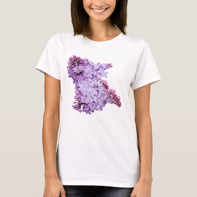 Camiseta Lila fresco violeta floral primavera (Anverso)