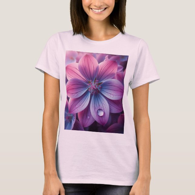 Camiseta Lilac Floral Púrpura y Rosa (Anverso)