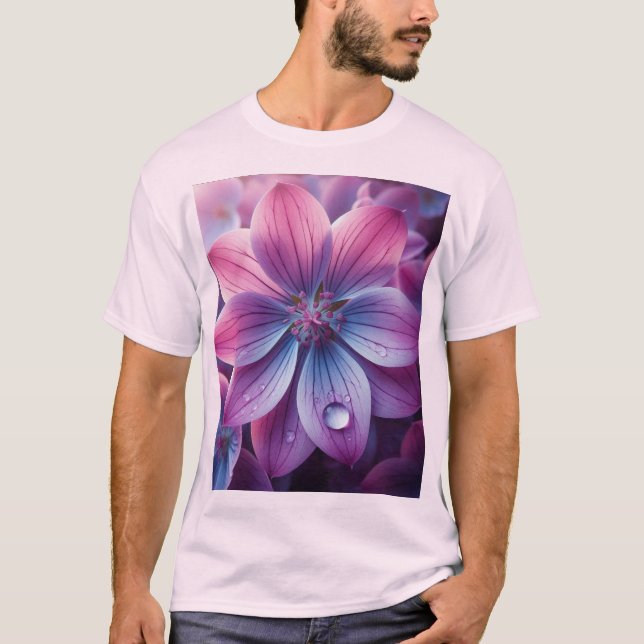 Camiseta Lilac Floral Púrpura y Rosa (Anverso)