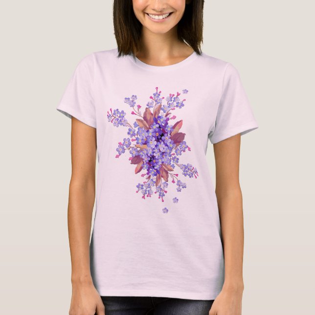 Camiseta Lilac olvido-me-not Boda de flores (Anverso)