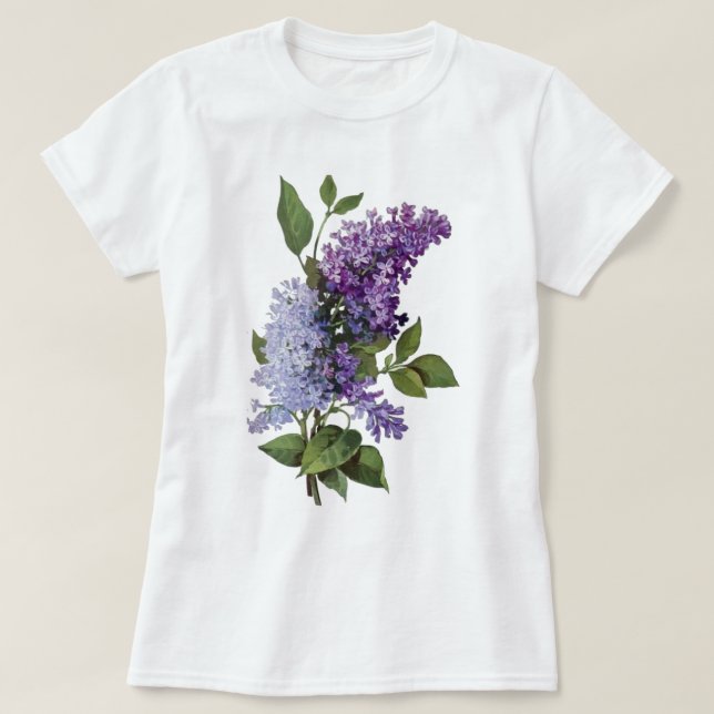 Camiseta Lilas del vintage (Diseño del anverso)