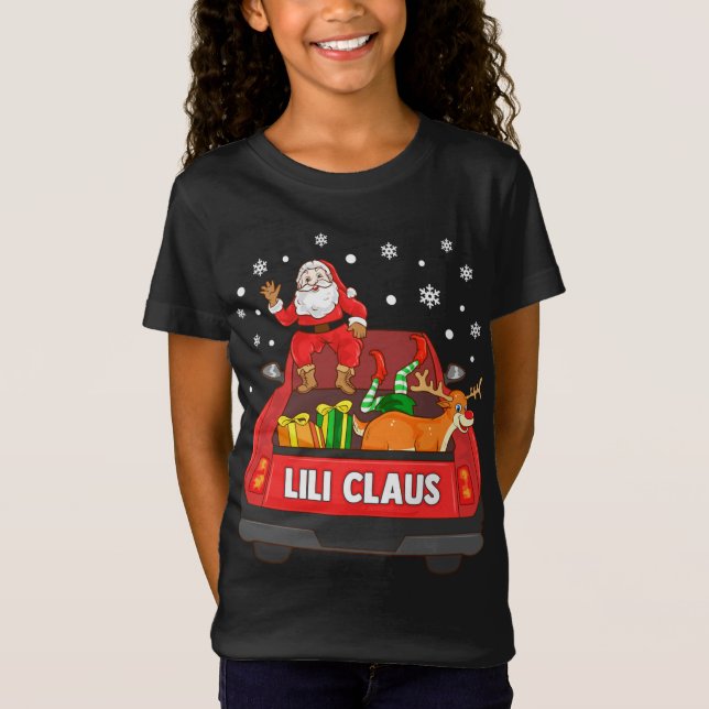 Camiseta Lili Claus Red Truck Santa Reindeer Elf Navidades (Anverso)
