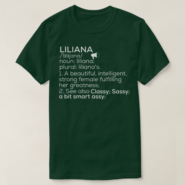 Camiseta Liliana Nombre Liliana Definición Liliana Mujeres  (Diseño del anverso)