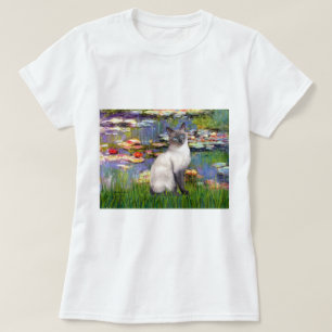 Camiseta Lilies 2 - gato siamés de punto azul