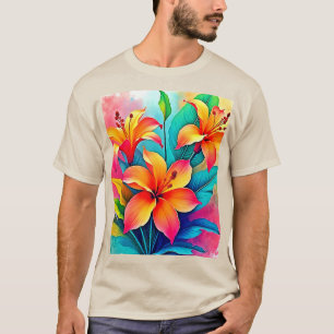 Camiseta Lilios Tropicales Vibrantes: Alma de Verano