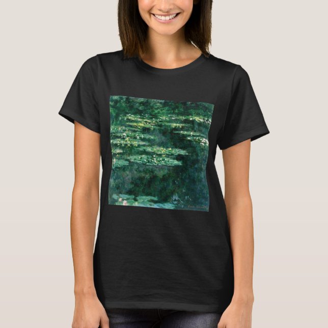 Camiseta LILLAS DE AGUA EN EL ESTANQUE VERDE de Claude Mone (Anverso)