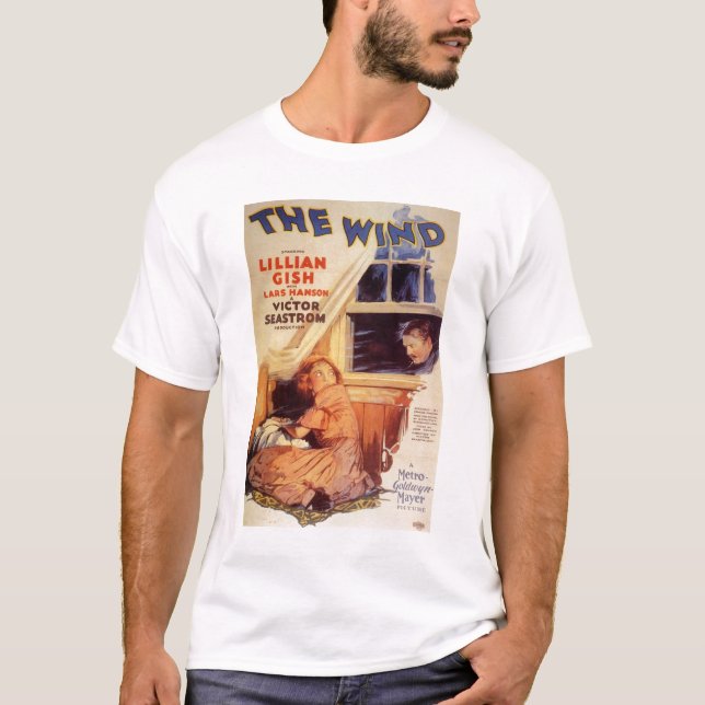 Camiseta Lillian Gish el cartel de película del viento (Anverso)