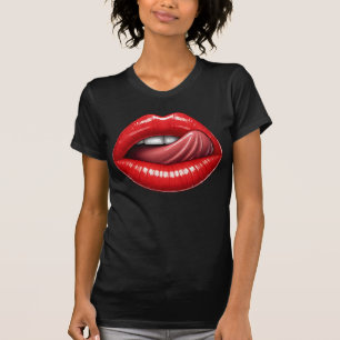 Camiseta Lilos rojos brillantes con diseño de arte pop de l