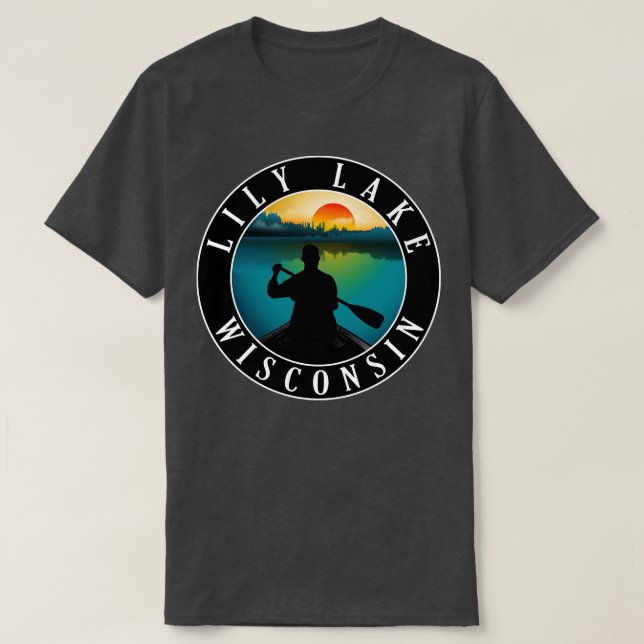 Camiseta Lily Lake Wisconsin Canoeing (Diseño del anverso)