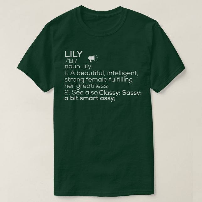 Camiseta Lily Name Lily Definition Lily Nombre femenino Lil (Diseño del anverso)