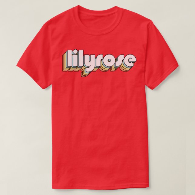 Camiseta Lilyrose Retro Rainbow Typography Style (Diseño del anverso)