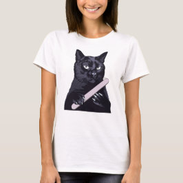 Camiseta Lima de uñas de gato negro Manicura Ilustración di
