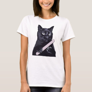 Camiseta Lima de uñas de gato negro Manicura Ilustración di