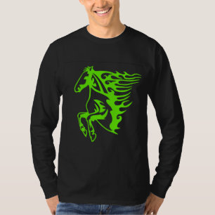 Camiseta Lime Green Pony Horse Stallion Steline Line Art