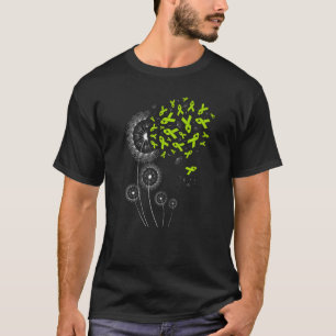 Camiseta Lime Green Ribbon Dandelion Linfoma Awareness Mon