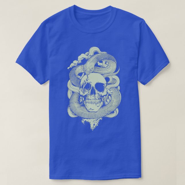 Camiseta Lime Green Snake Hugging Skull (Diseño del anverso)