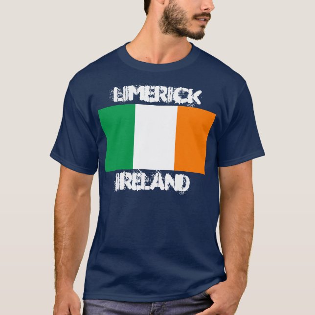 Camiseta Limerick, Irlanda con bandera irlandesa (Anverso)