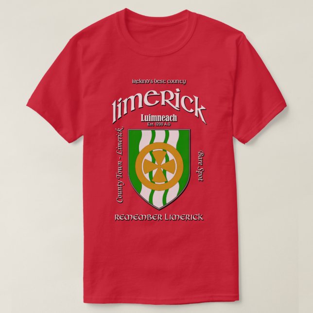 Camiseta Limerick Irlanda Escudo Escudo de armas de Irlanda (Diseño del anverso)