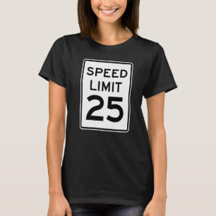 Camiseta Límite de velocidad a 2 caras 25 Mph Señal de tráf