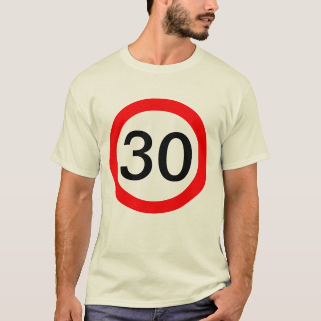 Camiseta Límite de velocidad de 30 señales de tráfico (Anverso)