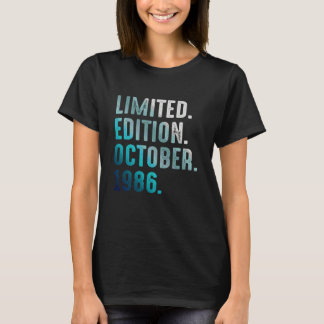 Camiseta Limited Edition October 1986 Retro Vintage 1986