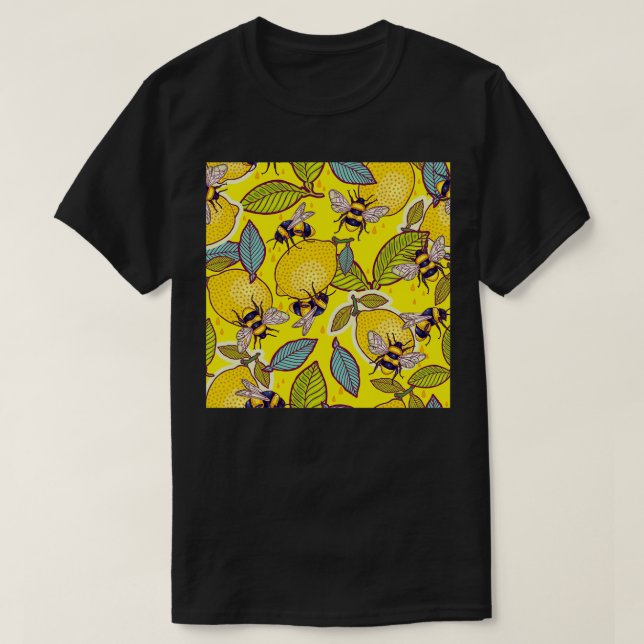 Camiseta Limón amarillo y jardín de abejas 2 (Diseño del anverso)