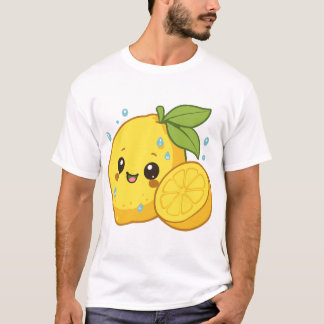Camiseta Limón Cítrico Feliz Amarillo Brillante