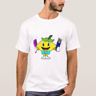 Camiseta Limón como peluquero con Comb y Razor