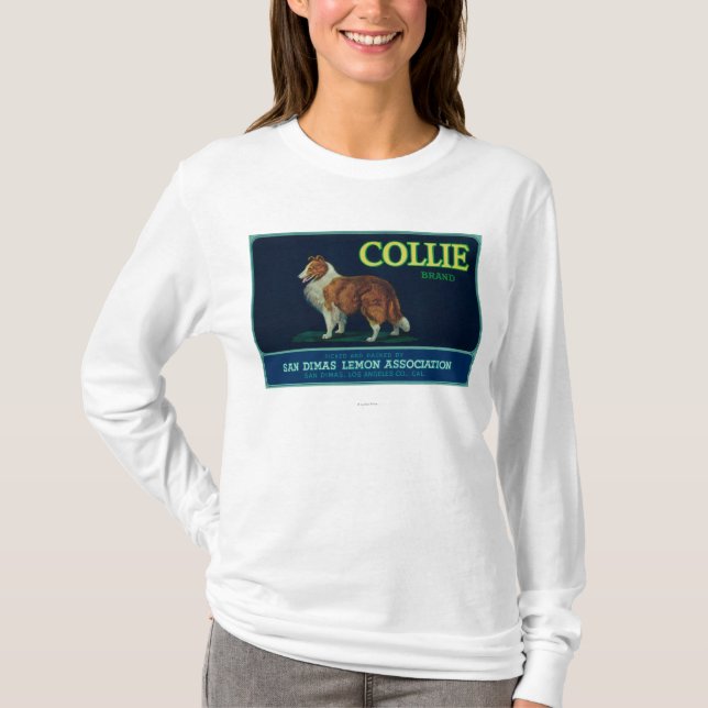 Camiseta Limón LabelSan Dimas, CA del collie (Anverso)