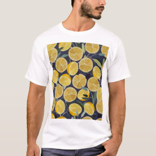 Camiseta Limón, rama de olivo, cosecha sin costura.