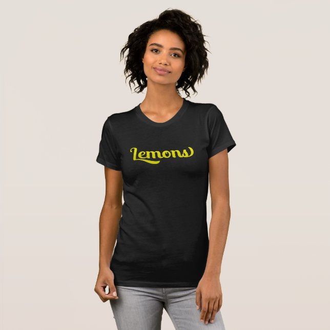 Camiseta LIMONES Amarillos Gráfico Retro Tipo Moda Fresca (Anverso completo)