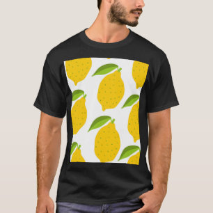 Camiseta Limones amarillos, patrón artístico sin costura.