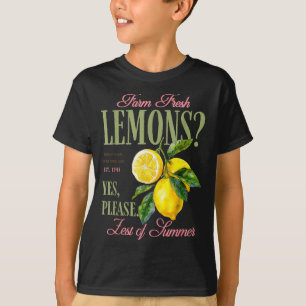 Camiseta Limones gráfico vintage estética granja fresca ver