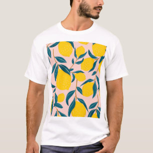 Camiseta Limones gráficos ilustrados: patrón transparente r