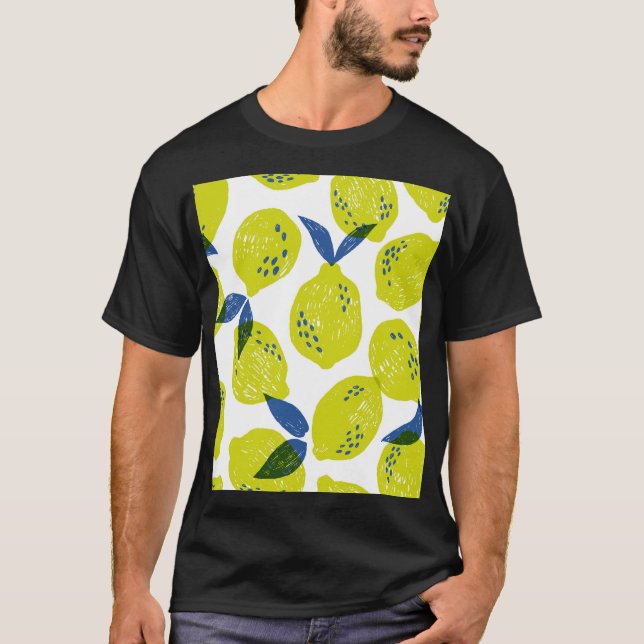 Camiseta Limones jugosos: patrón inoxidable vintage. (Anverso)