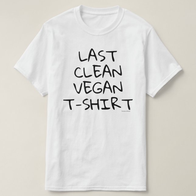 Camiseta limpia pasada del vegano (blanca) (Diseño del anverso)